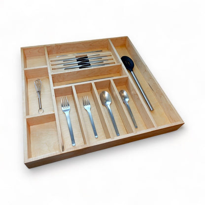 Custom Kitchen Drawer Organizer for Utensils, Silverware, Baking, Knife Organizer, Housewarming Gift, Solid Maple