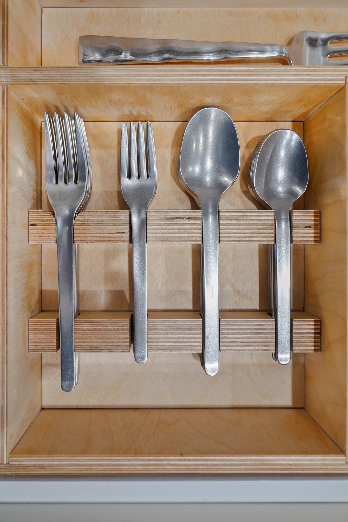 Custom Kitchen Drawer Organizer - Silverware, Utensil, and Flatware Holder - Custom Made from Solid Maple or Walnut