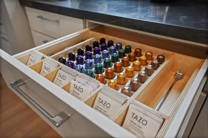 Nespresso Original Drawer Organizer Made from Solid Maple or Walnut - Can be customized Nespresso Original, Vertuo, or K Cups